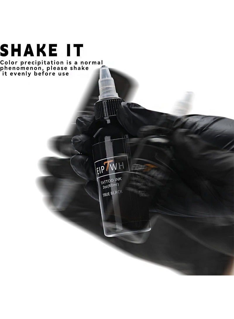 EIPTWH Tattoo Ink Black，2 Oz 60ml True Black Tattoo Inks，Lining Black Tattoo ment for Tattoo Artist Tattoo Supplies - Image 3