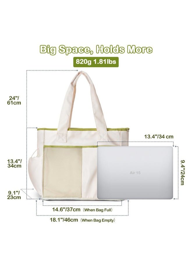 Odoland Foldable Cooler Bag, Cooler Bag with 12 Hours Cooling, Anti-Leak and Heat-Insulating Waterproof Bags for Shopping, Picnic, Work, Beach, Travel, White and Green - Image 3