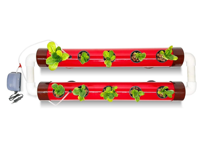 Pindfresh Hydroponics Kit for home - PindPipe Duo - 10 Plants, Good for Leafy Greens - Beginners hydroponic System - Reusable - for Indoor/Outdoor hydroponics - Seeds Included (red) - Image 2