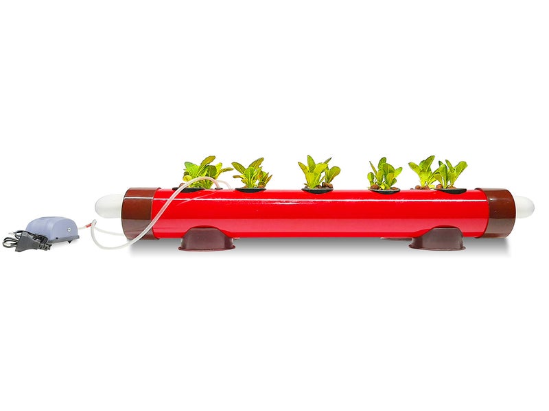 Pindfresh Hydroponics Kit for home - PindPipe Duo - 10 Plants, Good for Leafy Greens - Beginners hydroponic System - Reusable - for Indoor/Outdoor hydroponics - Seeds Included (red) - Image 3