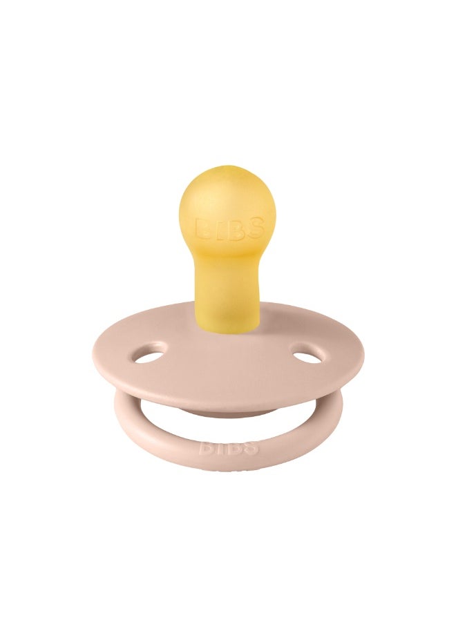 BIBS BIBS Pacifier De Lux | Round Nipple Baby Pacifier | BPA Free Natural Rubber Latex Soother | Made in Denmark | Size 1 (0-6 months) Blush - Flow Pack  - Image 2
