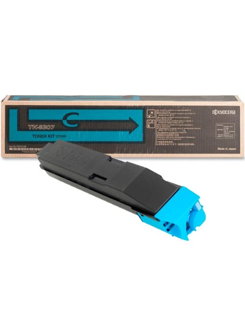 Kyocera 1T02LKCUS0 Model TK8307C Cyan Toner Kit For use with Kyocera TASKalfa 3050ci 3051ci 3550ci and 3551ci A3 Color Multifunction Printers Up to 15000 Pages Yield at 5 Average Coverage
