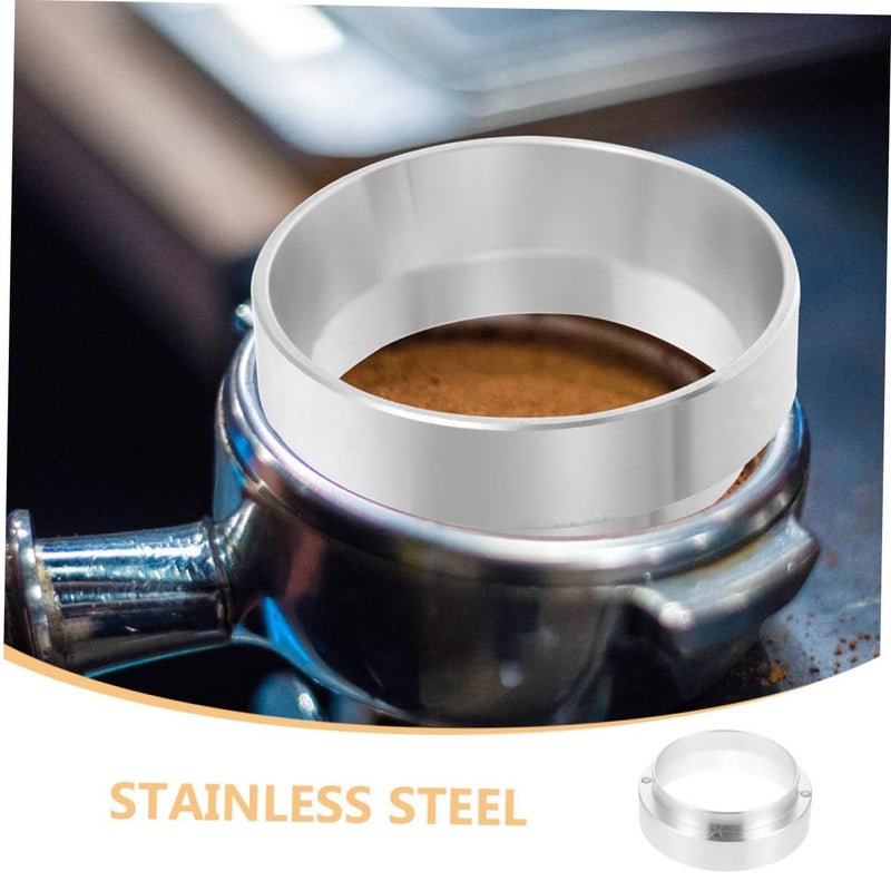 51mm Silver Stainless Steel Anti Spill Espresso Dosing Funnel Ring Compatible with Multiple Machines - Image 4