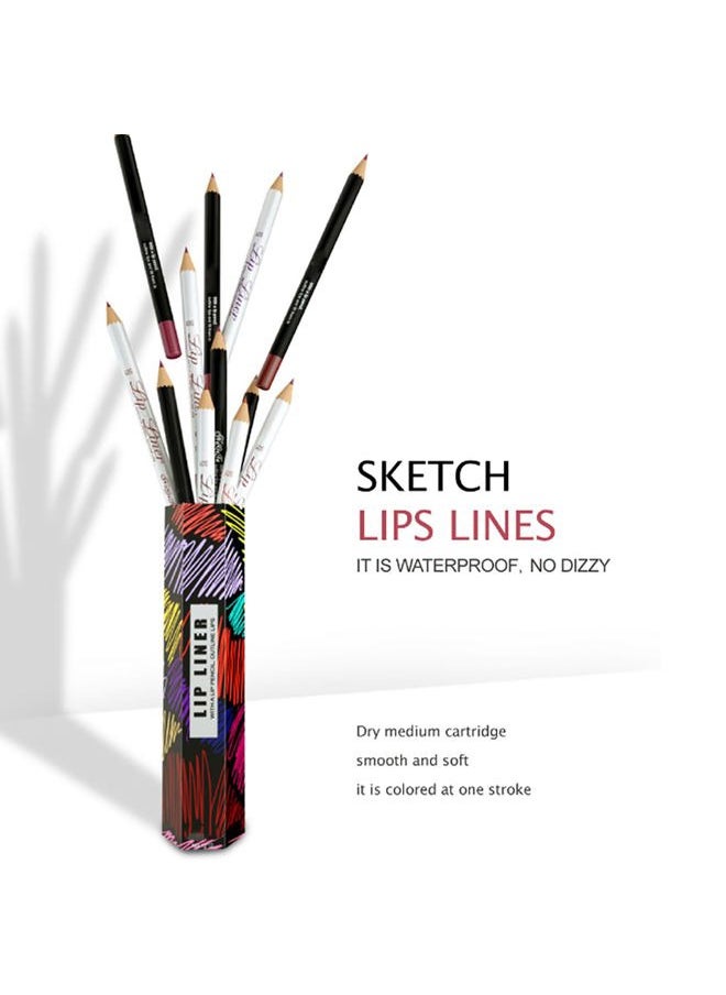 ZJchao - Lip Liners Set, Matte Lipstick Set 12 Color Lipstick Long-lasting Matte Lip Makeup Soft Pencils Lipstick Cosmetic Beauty Easy to Color Lips Liner Kit for Women - Image 1