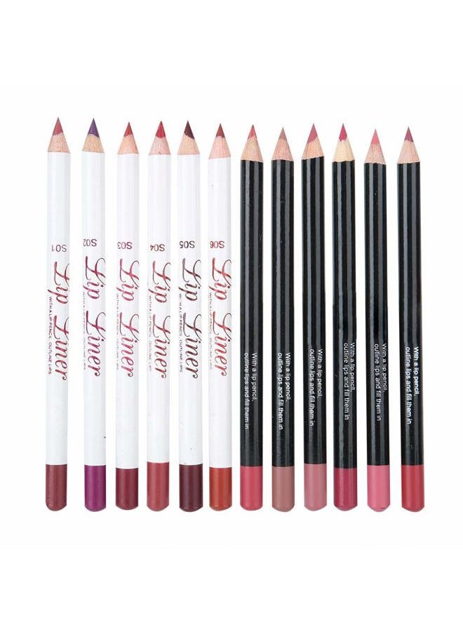 ZJchao - Lip Liners Set, Matte Lipstick Set 12 Color Lipstick Long-lasting Matte Lip Makeup Soft Pencils Lipstick Cosmetic Beauty Easy to Color Lips Liner Kit for Women - Image 1