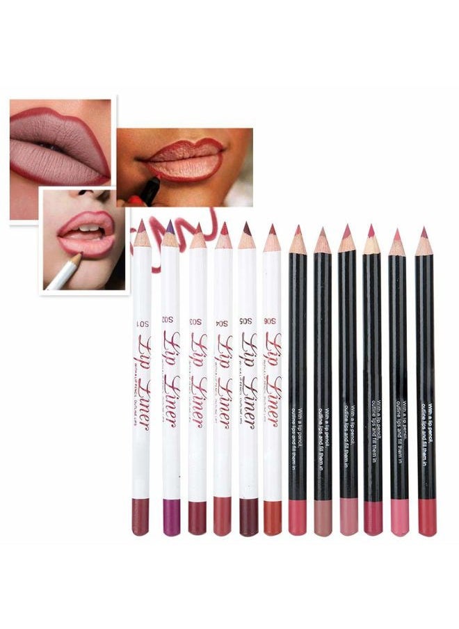 ZJchao - Lip Liners Set, Matte Lipstick Set 12 Color Lipstick Long-lasting Matte Lip Makeup Soft Pencils Lipstick Cosmetic Beauty Easy to Color Lips Liner Kit for Women - Image 1