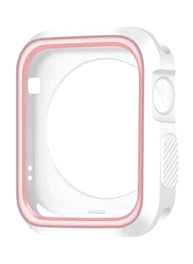 NIBEMINENT Protective Case Cover For Apple Watch Series 3 38mm White/Pink - Image 1