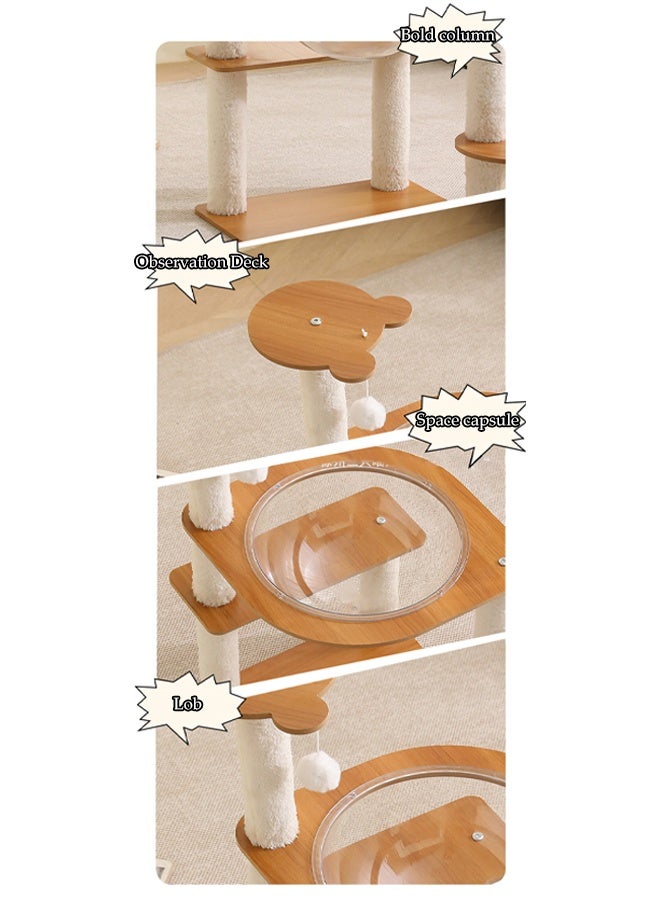 DUNISO إطار تسلق الحيوانات الأليفة متعدد الوظائف برج لعب القطط مع لوحة خدش القطط كبسولة الفضاء منصة متعددة المستويات شجرة القطط عمود سيزال إطار تسلق القطط الكبير عش القطط عمود خدش القطط الفاخر شجرة القطط - Image 4