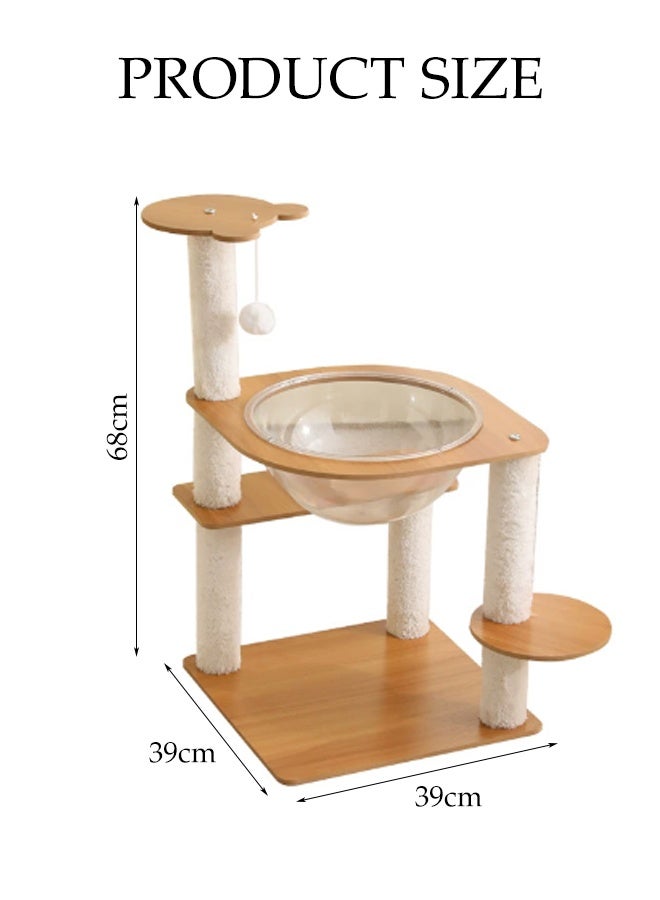 DUNISO إطار تسلق الحيوانات الأليفة متعدد الوظائف برج لعب القطط مع لوحة خدش القطط كبسولة الفضاء منصة متعددة المستويات شجرة القطط عمود سيزال إطار تسلق القطط الكبير عش القطط عمود خدش القطط الفاخر شجرة القطط - Image 3