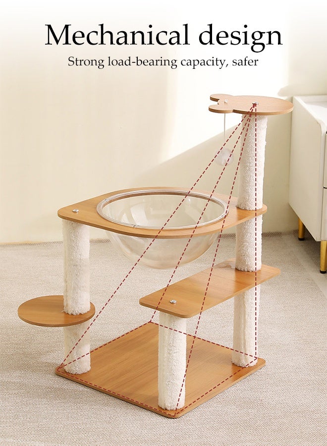 DUNISO إطار تسلق الحيوانات الأليفة متعدد الوظائف برج لعب القطط مع لوحة خدش القطط كبسولة الفضاء منصة متعددة المستويات شجرة القطط عمود سيزال إطار تسلق القطط الكبير عش القطط عمود خدش القطط الفاخر شجرة القطط - Image 2