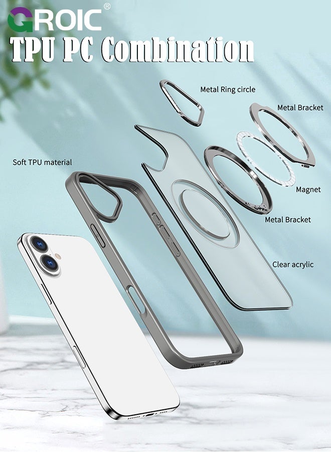 GROIC جراب لهاتف Huawei Nova 9 SE مقاس 6.78 بوصة جراب فاخر من ألياف الكربون TPU وغطاء خلفي من الجلد مع حماية للكاميرا، حامل حلقي مغناطيسي للسيارة مقاوم للصدمات - Image 3