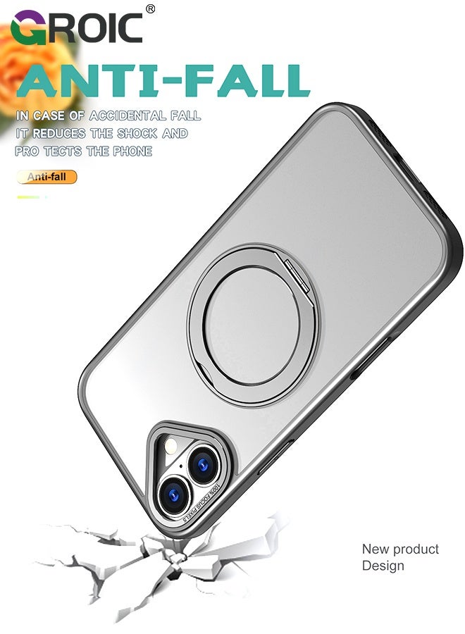 GROIC جراب لهاتف Huawei Nova 9 SE مقاس 6.78 بوصة جراب فاخر من ألياف الكربون TPU وغطاء خلفي من الجلد مع حماية للكاميرا، حامل حلقي مغناطيسي للسيارة مقاوم للصدمات - Image 5