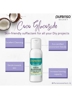 PURENSO Select Coco Glucoside 100G I Natural Surfactant For Skin Shampoo Body Wash Shower Gel  - Image 3