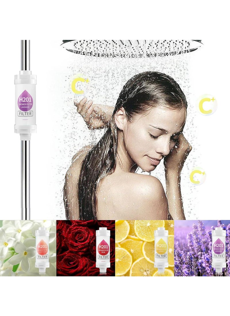 H201 Shower Head Filter - Vitamin C Shower Infuser , Hard Water Softener, Chlorine & Fluoride Shower Filter, Water Purifying Filtered Shower Head with Beads, Helps Dry Skin & Hair Loss  - Image 3