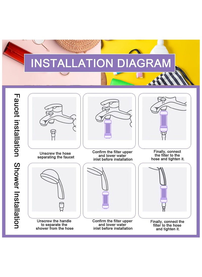H201 Shower Head Filter - Vitamin C Shower Infuser , Hard Water Softener, Chlorine & Fluoride Shower Filter, Water Purifying Filtered Shower Head with Beads, Helps Dry Skin & Hair Loss  - Image 4