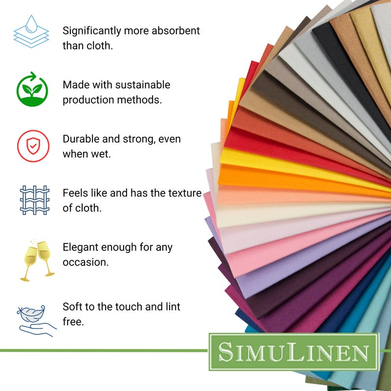 Simulinen SimuLinen Silver Linen Feel Disposable Dinner Napkins - Cloth-Like Kosher Napkins for Celebrations  Weddings  and Showers  16""x16""  Box of 50  - Image 5