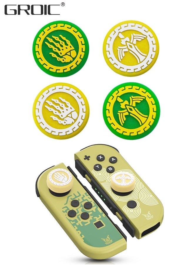 GROIC - Two Pairs of Switch Button Caps for The Legend ZLD, Cute Joystick fit N-Switch/Switch OLED/Switch Lite, 4PCS Soft Silicone Joycon Thumb Grip - Image 1