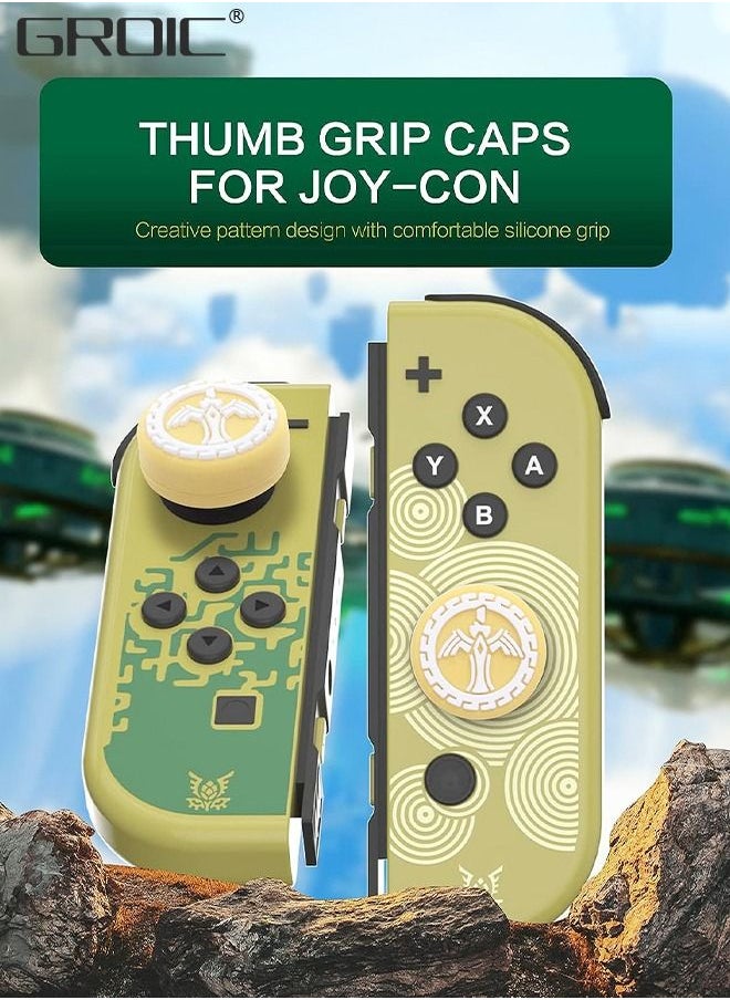 GROIC - Two Pairs of Switch Button Caps for The Legend ZLD, Cute Joystick fit N-Switch/Switch OLED/Switch Lite, 4PCS Soft Silicone Joycon Thumb Grip - Image 1