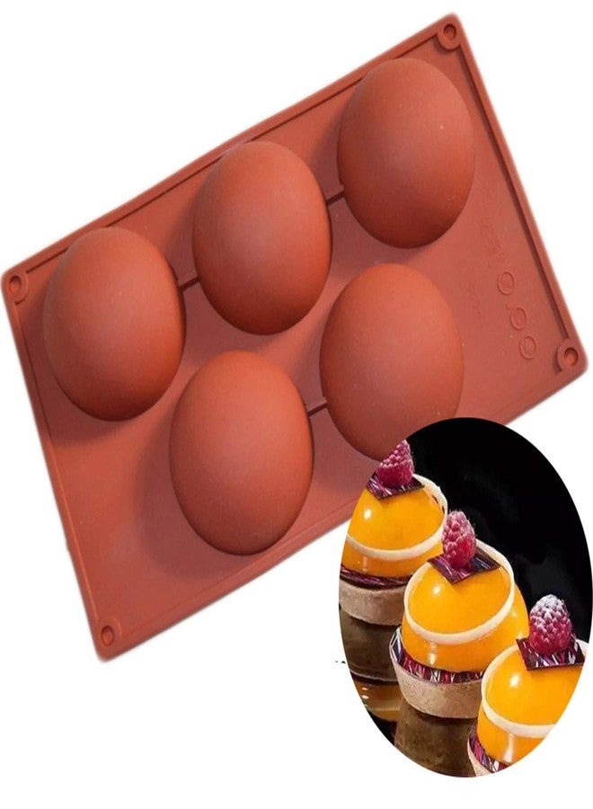 Glamaxy Extra Large Cup Silicone Half Round Baking Mould | Cake Baking Mould | Chocolate Ice Cream Mould (6 Cup Half Circle Mould) (5 Cup Moulds) - Image 1