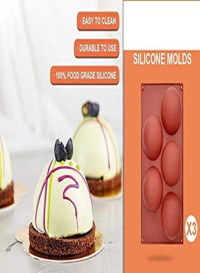Glamaxy Extra Large Cup Silicone Half Round Baking Mould | Cake Baking Mould | Chocolate Ice Cream Mould (6 Cup Half Circle Mould) (5 Cup Moulds) - Image 4