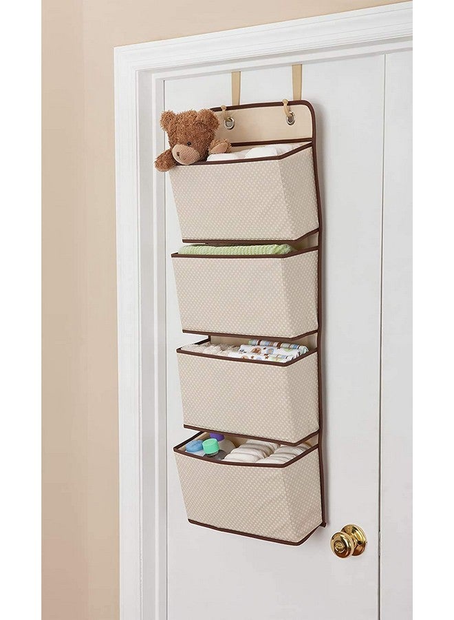 Delta Children 4 Pocket Over The Door Hanging Organizer - 2 Pack, Easy Storage/Organization Solution - Versatile and Accessible in Any Room in the House, Beige - Image 2