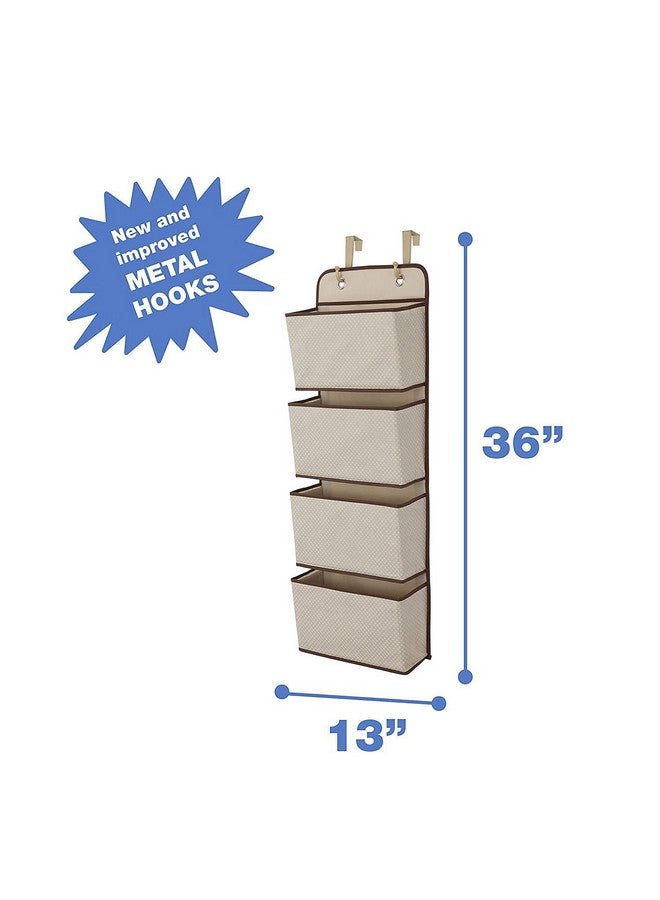 Delta Children 4 Pocket Over The Door Hanging Organizer - 2 Pack, Easy Storage/Organization Solution - Versatile and Accessible in Any Room in the House, Beige - Image 4