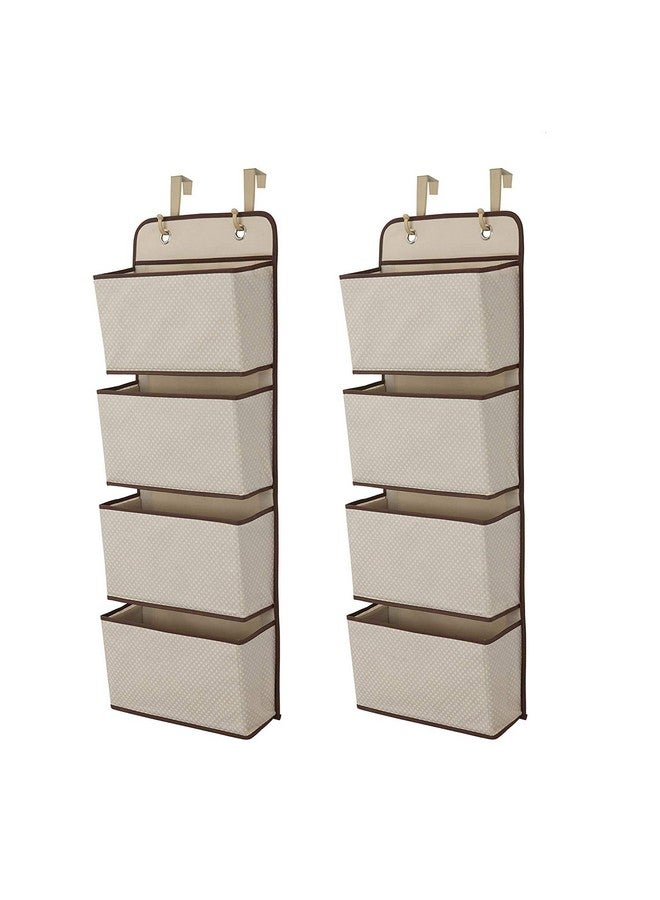 Delta Children 4 Pocket Over The Door Hanging Organizer - 2 Pack, Easy Storage/Organization Solution - Versatile and Accessible in Any Room in the House, Beige - Image 1