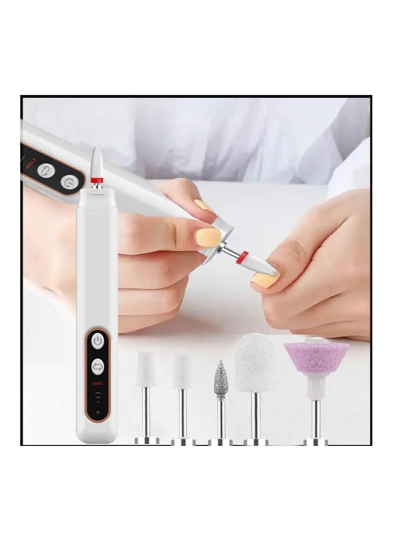 نيبمينينت Professional Electric Nail Drill Compact Portable Tools for Home Salon Use White - Image 3