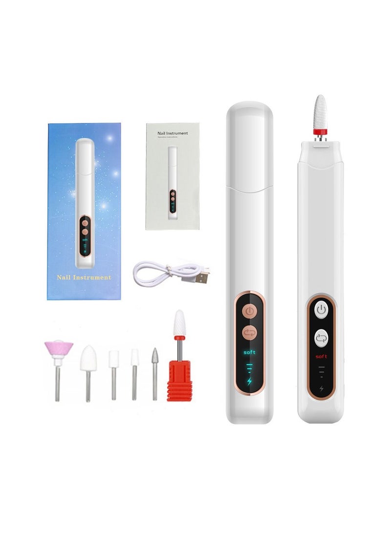 نيبمينينت Professional Electric Nail Drill Compact Portable Tools for Home Salon Use White - Image 1