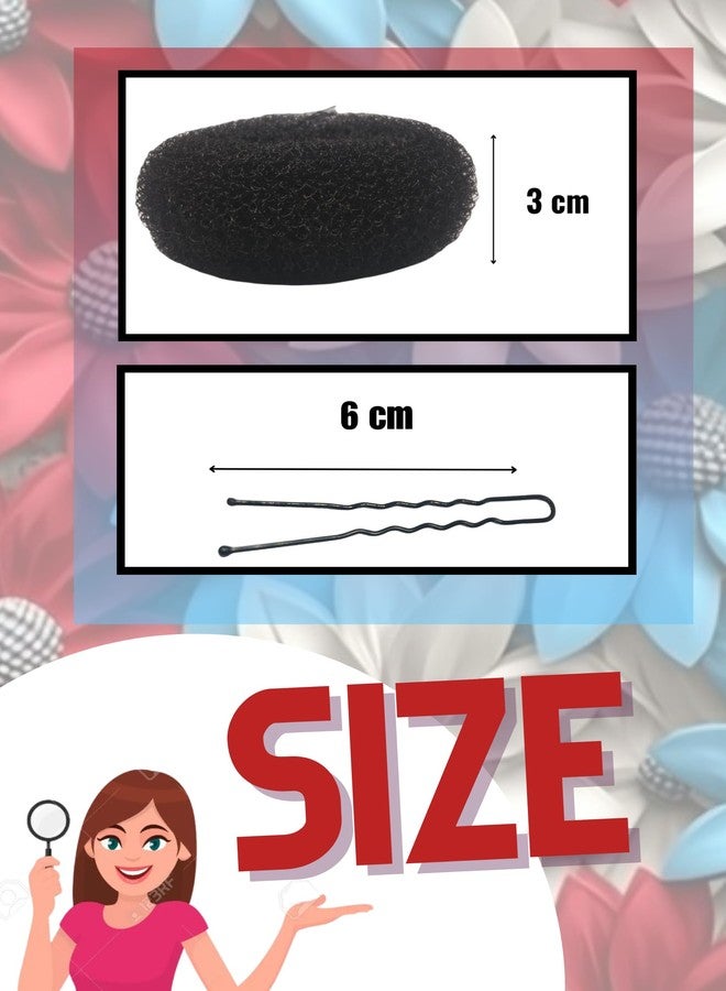 Nishi's® Combo Hair Donut Bun Maker And Juda Pins (DonutJudaP-3(30), Hair Styling Tools Hair Donut Bun (Two Medium And One Small Size) With U-Pins (30 Pcs - 6Cm) - Image 3