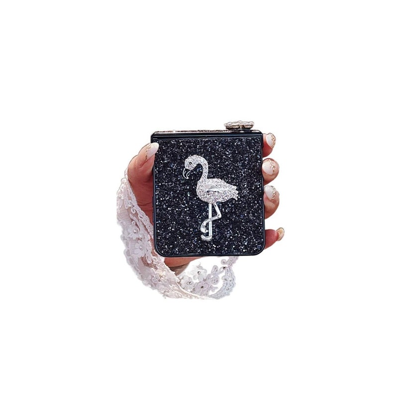 Cover Protective , PC , Glitter 3D Flower Bird Pattern , White , for Samsung Galaxy Z Flip 5 for Personal Use - Image 5