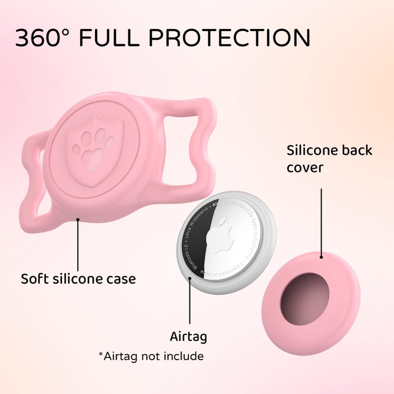 ilFindYou for Airtag Dog Collar Holder â€“ IP68 Waterproof Air Tagholder for Dog Collar, Anti-Lost & Durable Silicone Case, Compatible with Apple Air Tags (Pink) - Image 3