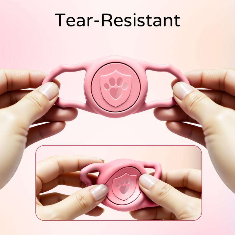 ilFindYou for Airtag Dog Collar Holder â€“ IP68 Waterproof Air Tagholder for Dog Collar, Anti-Lost & Durable Silicone Case, Compatible with Apple Air Tags (Pink) - Image 5
