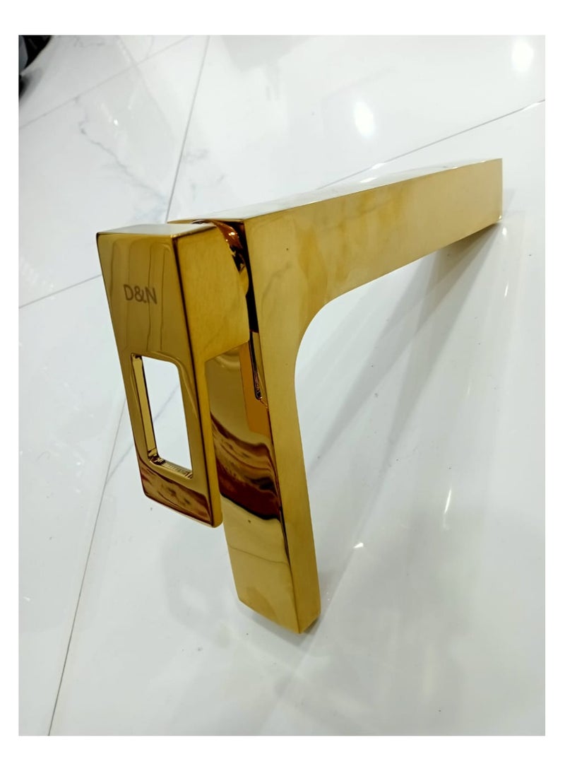 D&N Luxury Gold Single Handle Bathroom Faucet - Tall Brass Basin Mixer for Hot and Cold Water - Image 5