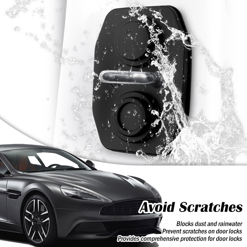 YGDMD 4PCS Universal Silicone Car Door Latch Covers,New Silicone Door Latch Protective Cover with 3 Layers of Shock Absorption for Protection & Noise Reduction,Soft Car Doors Strike Protector - Image 4