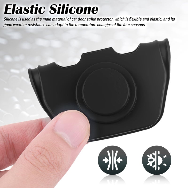YGDMD 4PCS Universal Silicone Car Door Latch Covers,New Silicone Door Latch Protective Cover with 3 Layers of Shock Absorption for Protection & Noise Reduction,Soft Car Doors Strike Protector - Image 3