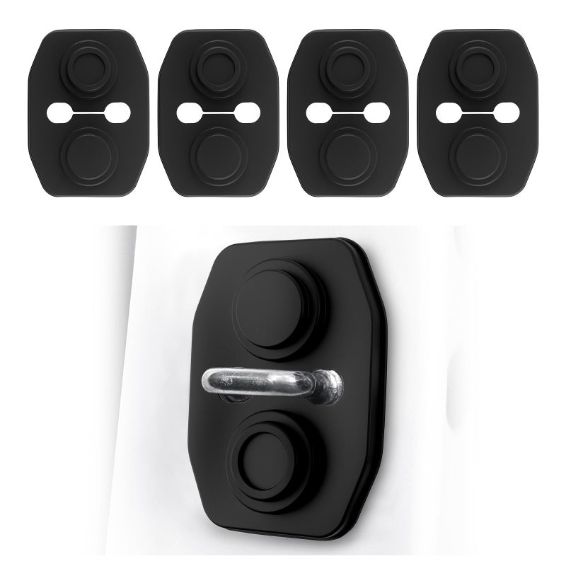 YGDMD 4PCS Universal Silicone Car Door Latch Covers,New Silicone Door Latch Protective Cover with 3 Layers of Shock Absorption for Protection & Noise Reduction,Soft Car Doors Strike Protector - Image 1