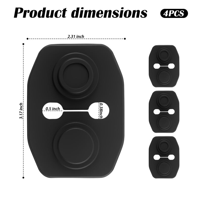 YGDMD 4PCS Universal Silicone Car Door Latch Covers,New Silicone Door Latch Protective Cover with 3 Layers of Shock Absorption for Protection & Noise Reduction,Soft Car Doors Strike Protector - Image 2