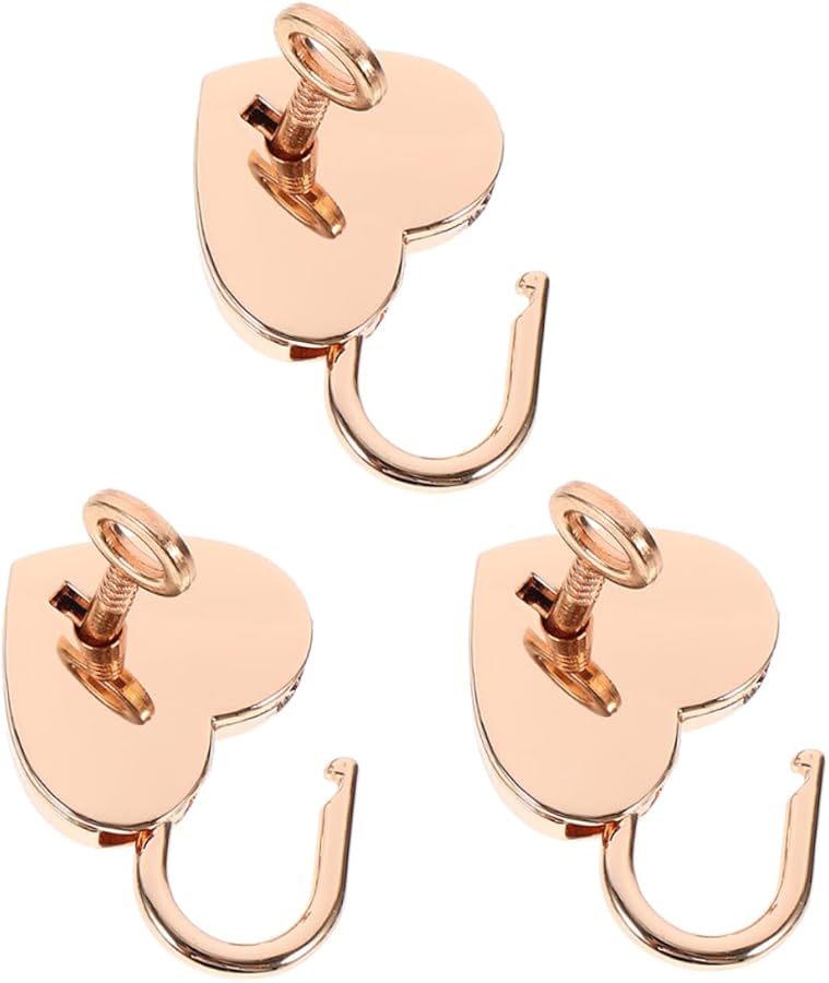 Tehaux Heart Shaped Padlock and Key Set for Storage Box Diary Book Love Lock 3 Pcs - Image 1