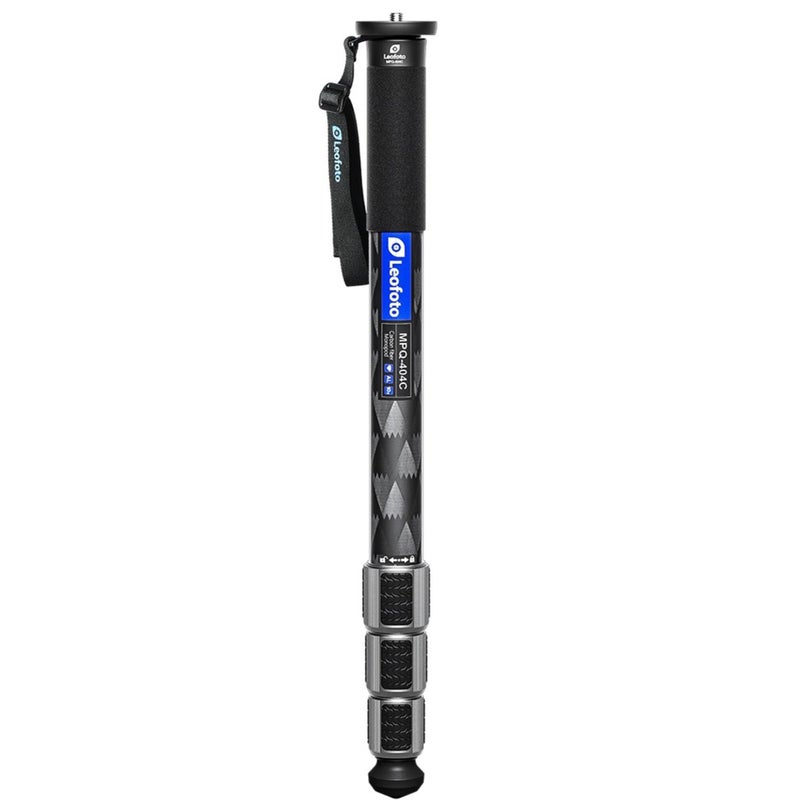 Leofoto MPQ 40mm Monopod Premium Carbon Fiber WaterResistant Convertible Mounting Stud Wrist Strap MPQ404C