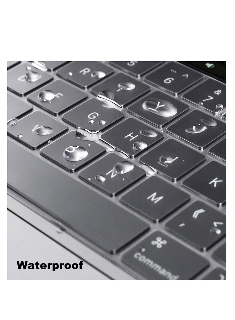 Premium Ultra Thin Keyboard Cover Skin for 2022--2025 MacBook Air 15" M2 (A2941) / M3(A3114)/M4(A3241), MacBook Air 13.6" 2022 M2 (A2681)/2024 M3(A3113)/A2025(A3240), 2024-2021 MacBook Pro 14" 16" M4 M3 M2 M1 (A3112/A3401/A3185/A2442/A2779/A3403/A3186/A2485/A2780/A2991), Clear TPU - Image 5