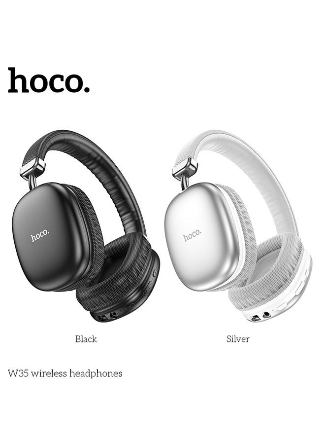 hoco. W35 Wireless Headphones 40h Long Usage Time(Silver)  - Image 5