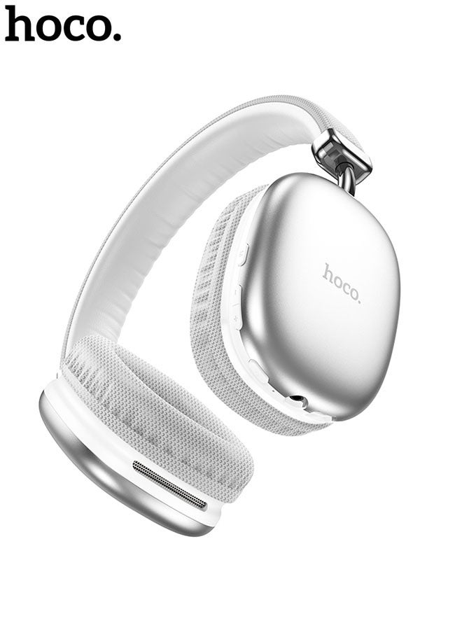 hoco. W35 Wireless Headphones 40h Long Usage Time(Silver)  - Image 1
