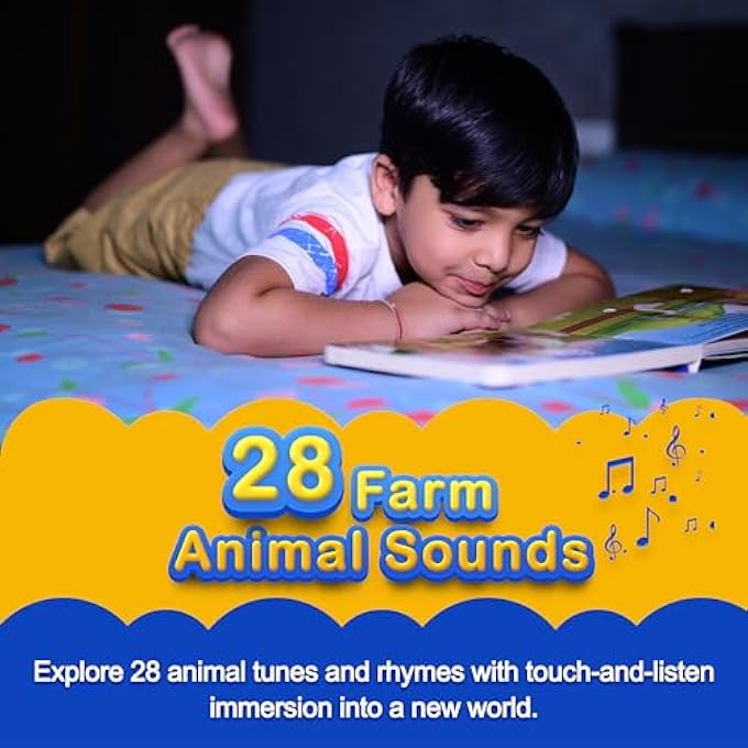 PACK OF 2 RHYMES BOOK| 16 FARM AND 16 WILD ANIMAL NURSERY RHYMES|28 SOUNDS EACH |INTERACTIVE TOUCH N PLAY SOUND BOOK|BEST GIFT WITH MUSICAL LEARNING FOR 1-3 YEARS|SING ALONG BOOKS - Image 5