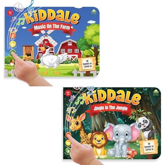 PACK OF 2 RHYMES BOOK| 16 FARM AND 16 WILD ANIMAL NURSERY RHYMES|28 SOUNDS EACH |INTERACTIVE TOUCH N PLAY SOUND BOOK|BEST GIFT WITH MUSICAL LEARNING FOR 1-3 YEARS|SING ALONG BOOKS - Image 2