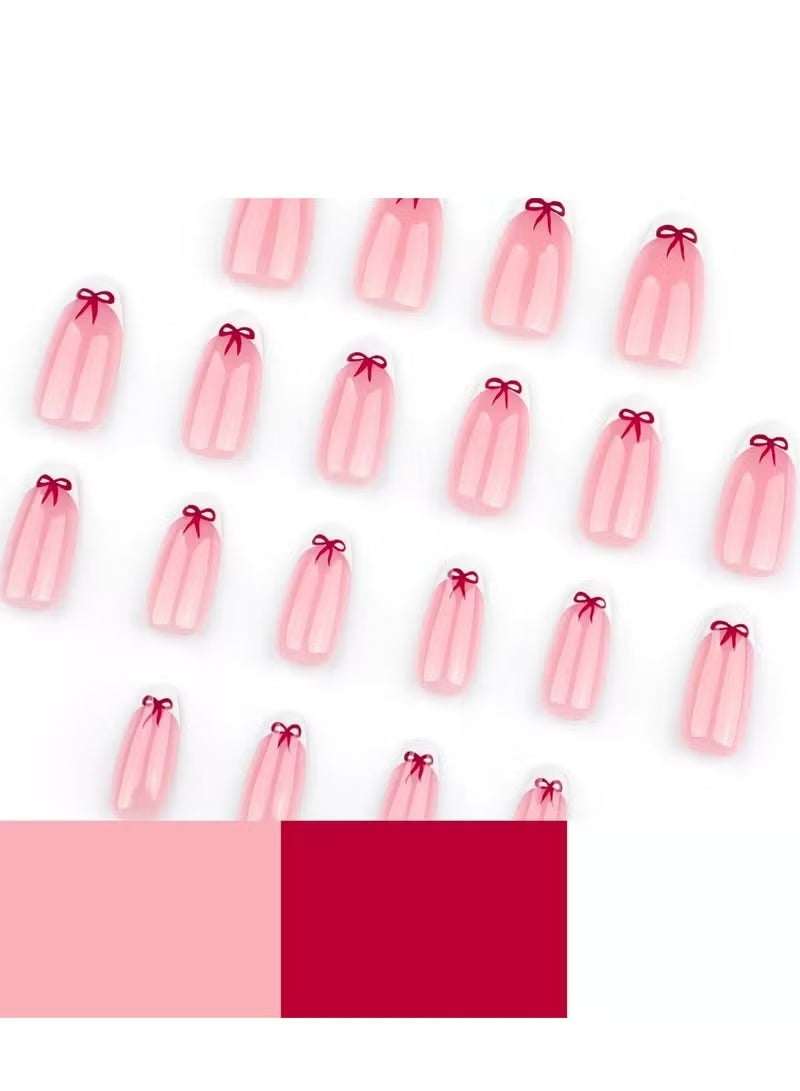 جيكومو ضغط على الأظافر 24 قطعة ، طرف أبيض فرنسي بسيط جديد ، مجموعة من 24 قطعة فنية منعشة ، مثالية للارتداء اليومي. أظافر الاكريليك مع طقم الغراء. - Image 2