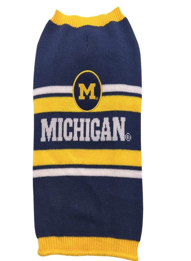 Pets First NCAA Michigan Wolverines Dog Sweater, Size Small. Warm and Cozy Knit Pet Sweater with NCAA Team Logo, Best Puppy Sweater for Large and Small Dogs - Image 1