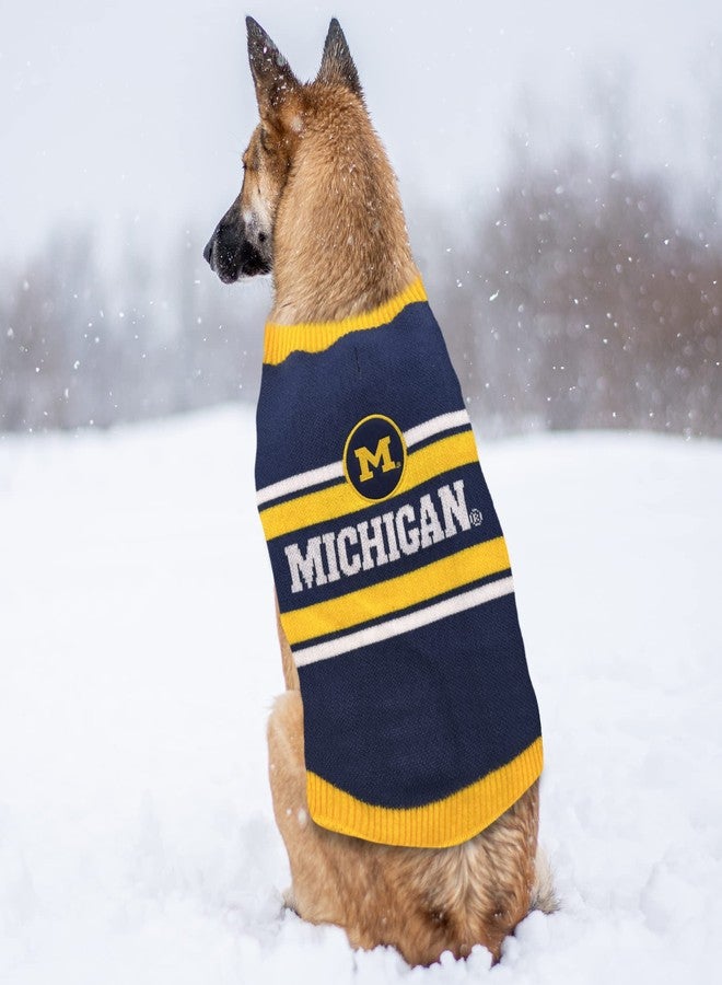 Pets First NCAA Michigan Wolverines Dog Sweater, Size Small. Warm and Cozy Knit Pet Sweater with NCAA Team Logo, Best Puppy Sweater for Large and Small Dogs - Image 3