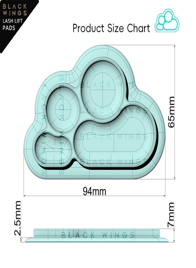 BLACK WINGS Blackwings Multi-Use Silicone Palette for Makeup, Nail Art, Lashlift & Painting, Cloud Design Style, Reusable Blending Board with Customizable Zones, Portable & Easy Clean for Professionals/DYI - Image 5