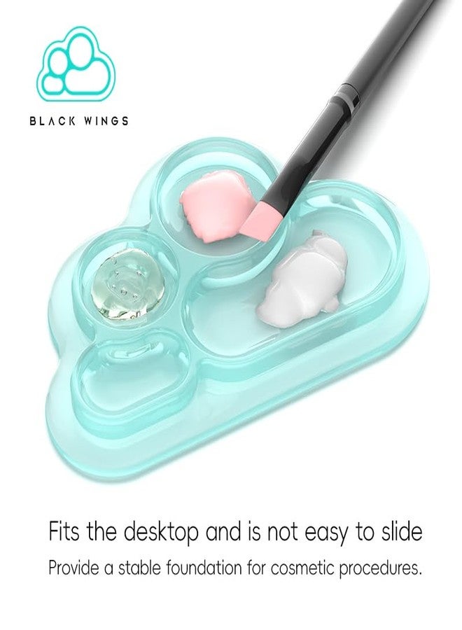 BLACK WINGS Blackwings Multi-Use Silicone Palette for Makeup, Nail Art, Lashlift & Painting, Cloud Design Style, Reusable Blending Board with Customizable Zones, Portable & Easy Clean for Professionals/DYI - Image 2